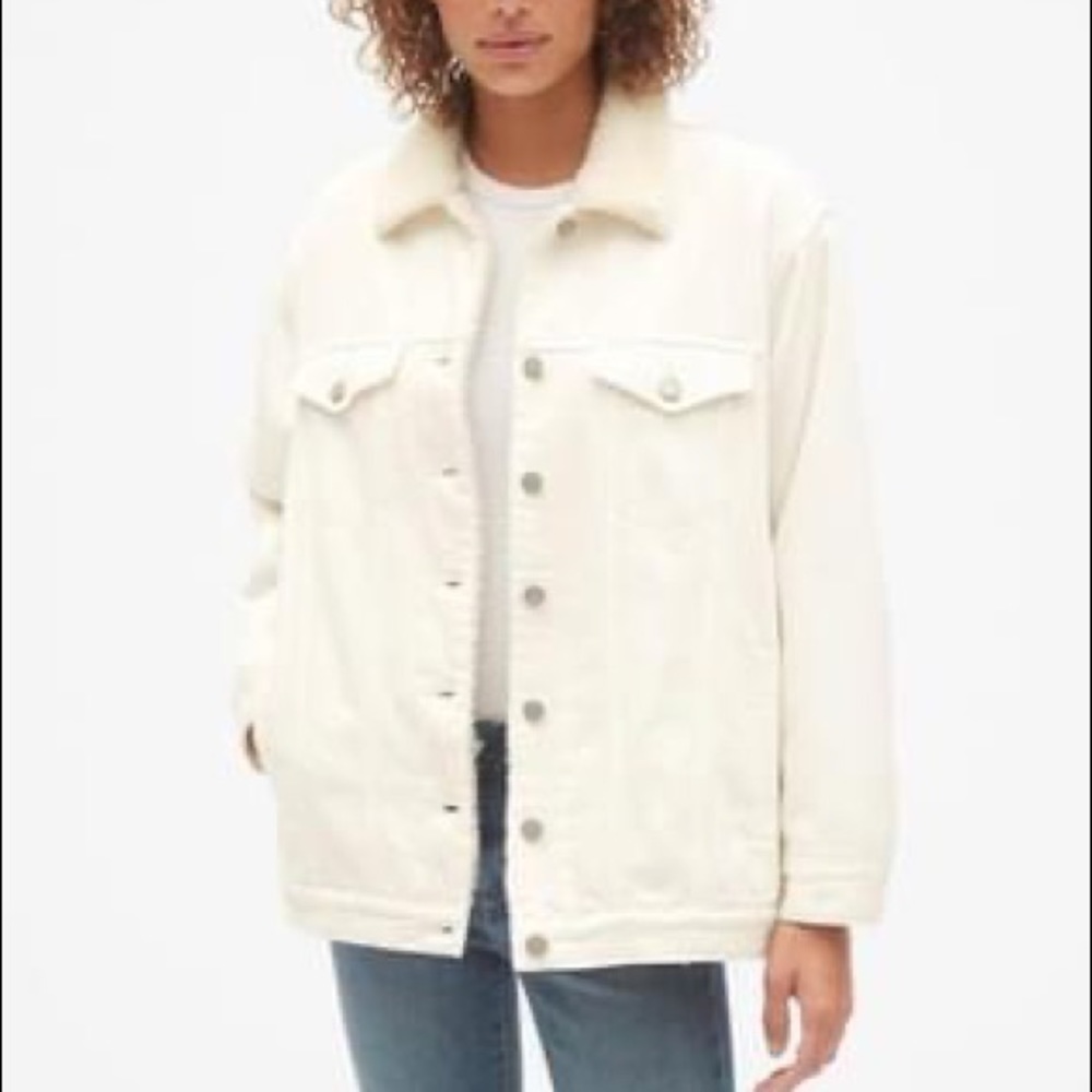 Gap oversized Sherpa lined denim jacket